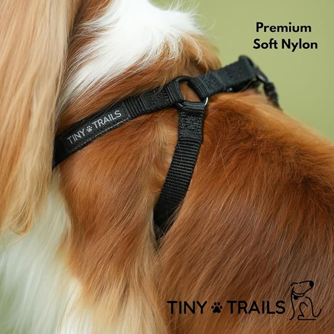 Step-in Dog Harness for Medium Sized Breeds – Adjustable No-Pull Soft Vest, Secure, Lightweight & Comfortable Premium Nylon, Black (Medium – 18"-26" Chest Girth)