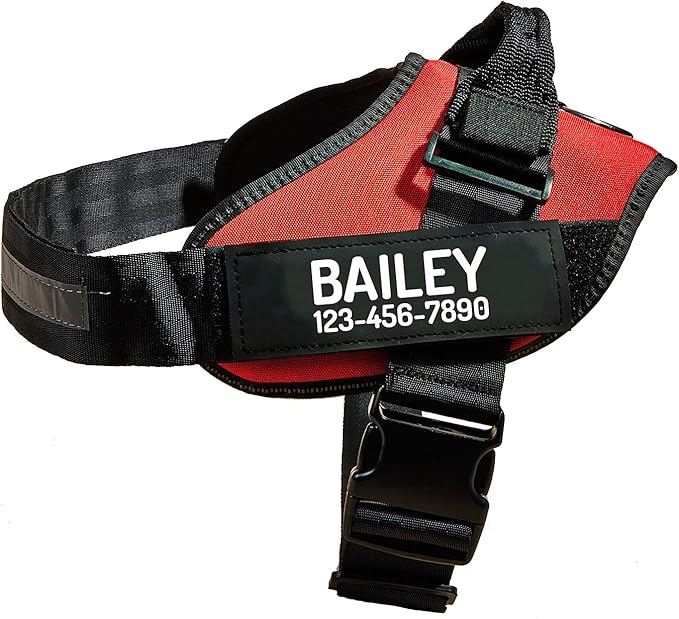 PawPawify Personalized No Pull Dog Harness with 2 Custom Name & Phone Patches, Reflective Breathable Pet Vest for Walking Training, Adjustable Heavy Duty Service Dog Vest for Small Medium Large Dogs