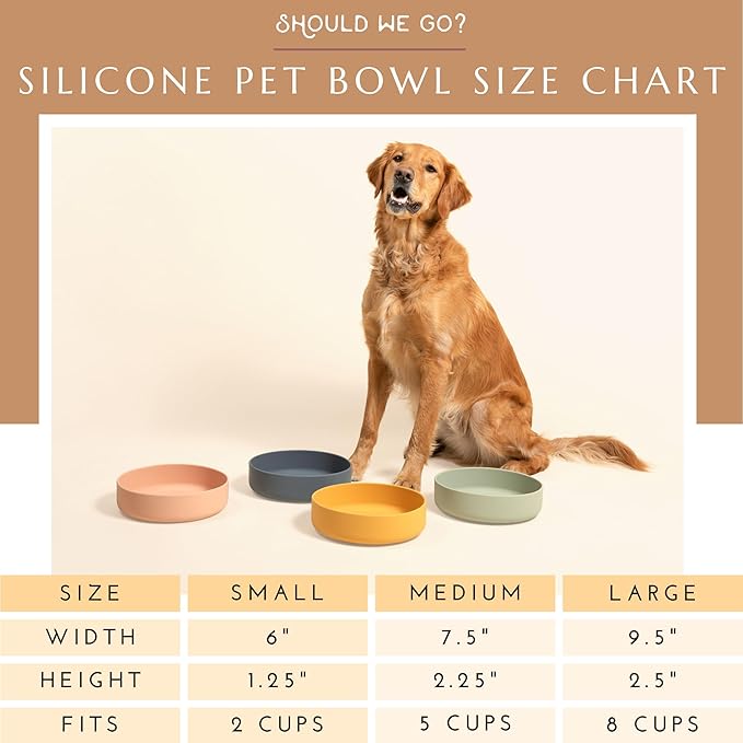 Should We Go? Dog Water Bowl - The Perfect Dish No-Spill, Less Mess Non-Tippable Water & Food Bowl, Silicone with Suction Cup, Fits 2 Cups 6” Across x 1.25” Tall, Ideal for All Pets, Small-Terracotta