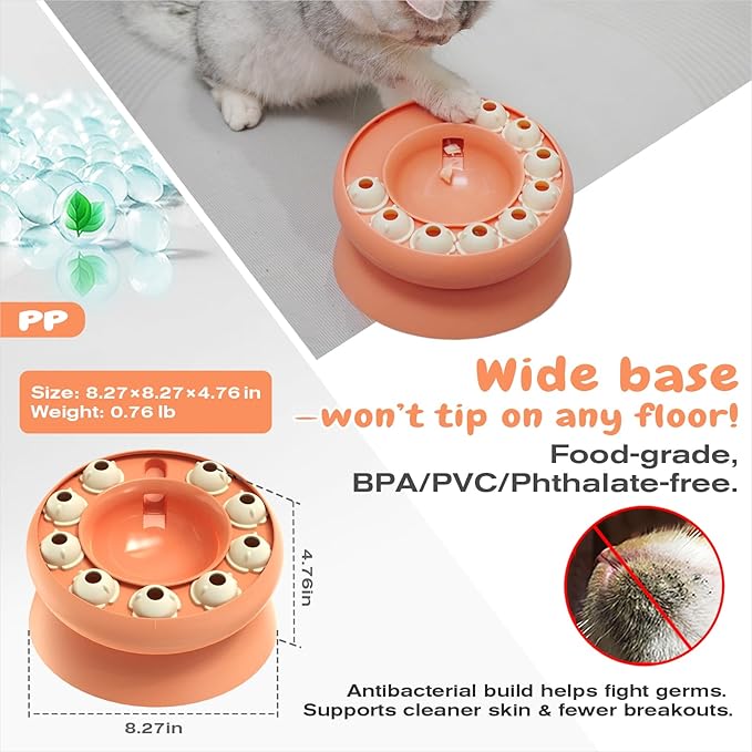 KADTC U.S. Brand & Design - Cat Puzzle Feeder for Indoor Cats Treat Puzzles,Food Slow Bowl,Kitten Enrichment Toys Kitty Mental Stimulation Brain-Teasing Pink Toy