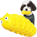 Large Size BouncyLarva Squeaky Dog Toy for Medium/Large Dogs Breed Aggressive Chewers Durable Bouncy Squeak Toys Yellow