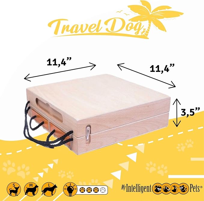 Travel Dog - Portable 2-in-1 Interactive Puzzle Toy and Brain Game for Dogs, Ideal for Mental Stimulation, Dexterity Training and On-The-Go Entertainment