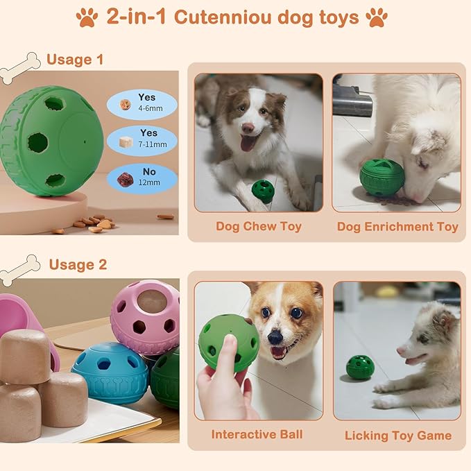 2 in 1 Interactive Dog Toy and Silicone Tray with Lid, Dog Enrichment Toys for Large Dogs 25-75 lbs, Freezable Dogs Chew Toy to Keep Them Busy, Frozen Treat Dispensing for Slow Food Training