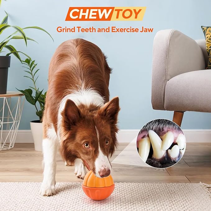 3 in 1 Treat Dispensing Dog Toys, Frozen Treat Ball, Durable Nylon Chew Toys for Small Medium Large Dogs, Enrichment Dog Toys to Keep Them Busy