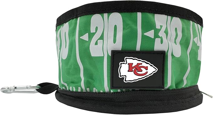 NFL Kansas City Chiefs Pets First Collapsible Dog Travel Bowl Set, 2 Pack Food and Water Bowls for Dogs, Best Portable & Lightweight Leak-Proof Dog Bowls for Travel