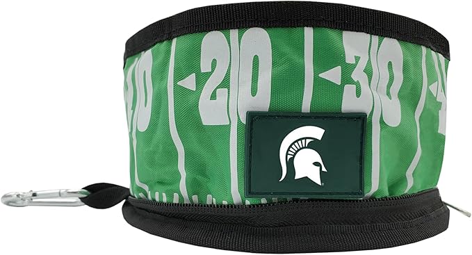 Pets First NCAA Michigan State Spartans Collapsible Dog Travel Bowl Set, 2 Pack Food & Water Bowls for Dogs, Best Portable & Lightweight Leak-Proof Dog Bowls for Travel