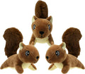 Squirrel Plush Dog Toy Squeaky Toy, Interactive Hide and Seek Replacement Dog Toys for Small & Medium Dogs (3Pcs Squeaky Squirrel C)