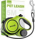 Pecute16ft Retractable Dog Leash with Chew Proof Extender 18'', Lightweight Dog Retractable Leash with Poop Bag Holder, Anti-Slip Grip, Leashes for Puppy and Medium Dogs 11lbs-66lbs (Green)