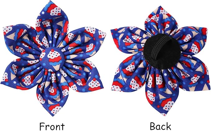 Lionet Paws Design Dogs Collar Cute Flower 4th of July Dog Collars for Girl Female Small Medium Dogs with Sundae S