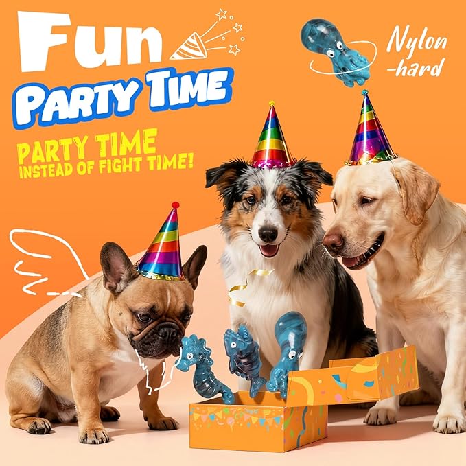 Dog Toys for Aggressive Chewers: Gift Box with 3 Pack Indestructible Dog Toy, Bacon Flavored Big Tough Chew Bones for Medium Large Breed 25-90lbs to Keep Them Busy, Birthday Holiday Dog Gift