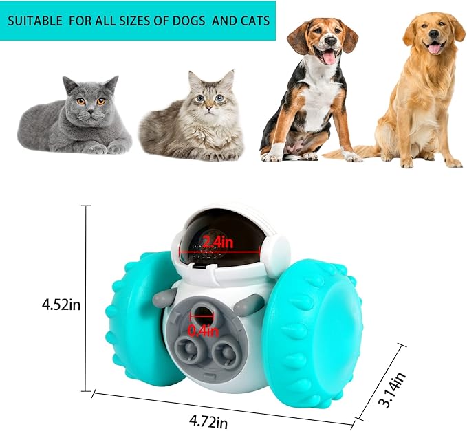 Dog Treat Puzzle Toys, Interactive Treat Food Dispenser, Slow Feeder Toys for Smart Small Medium Dogs to Keep Them Busy, Perfect Alternative to Slow Feeder Dog Bowls to Improves Pets Digestion