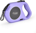 Hounds & Pups Retractable Dog Leash, 15 ft Length, LED Light for Night Walks (Purple)