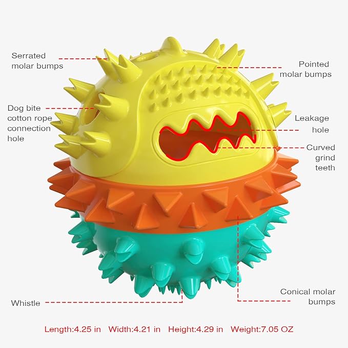 Carllg Dog Toys for Aggressive Chewers, Treat Dispensing Dog Toys, Durable Puzzle Balls Puppy Chew Toys for Teething, Dog Enrichment Toys for Medium and Large Breed