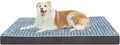 Dog Bed Mats for Large Big Dog - Orthopedic Dog Pet Durable Crate Bed Mattress of Thick Egg Foam Crate, Rose Plush Washable Cover, Waterproof Lining and Non-Slip Bottom(L(36''x27''x3''), Grey Side)