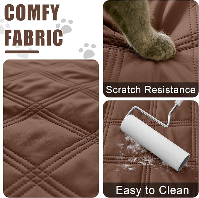 Smiry Waterproof Dog Bed Cover Blanket 30x53, Soft Reversible Pet Blanket, Washable Leakproof Cats Dogs Couch Cover for Sofa, Couch, Furniture, Brown/Chocolate