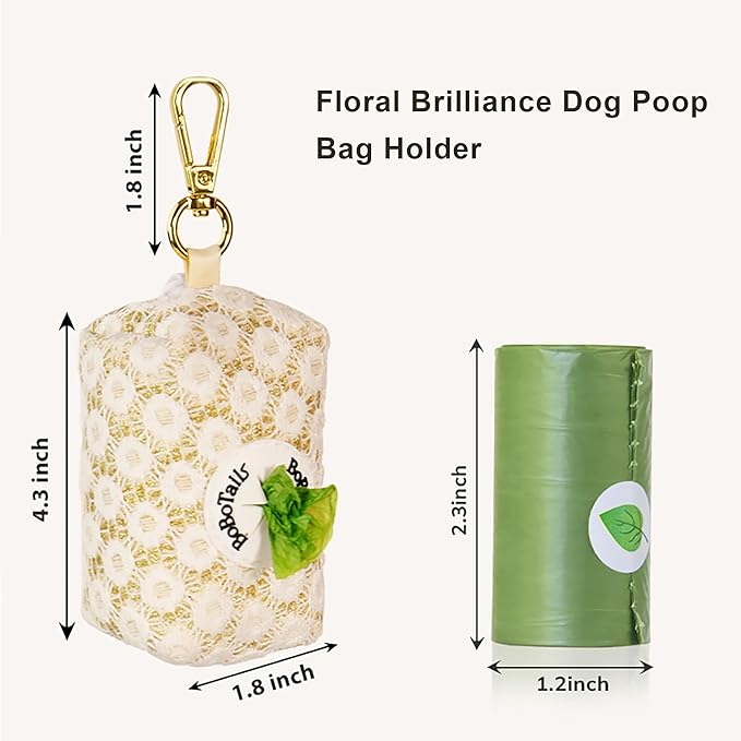 Dog Poop Bag Holder with Clip, Stylish Doggy Waste Bag Dispenser for Dog Leash, Durable Portable Poop Bag Carrier No Include Poop Bag Inside