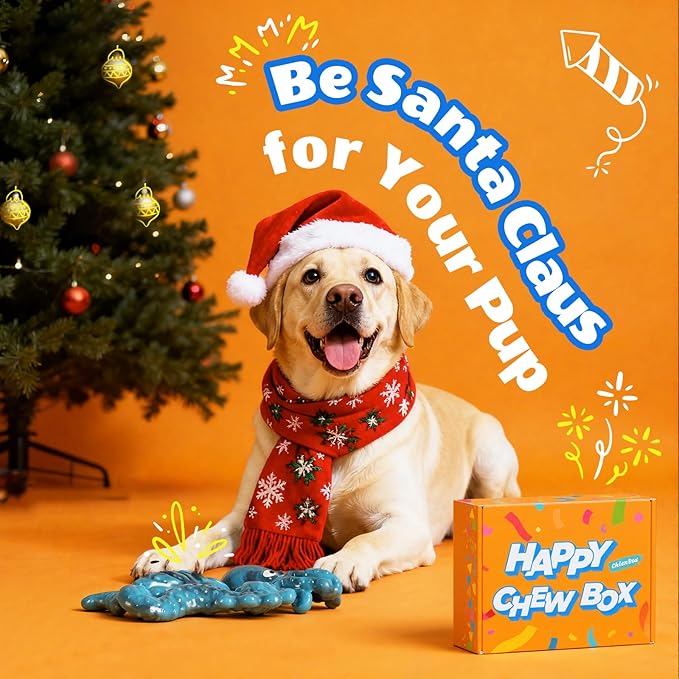 Dog Toys for Aggressive Chewers: Gift Box with 3 Pack Indestructible Dog Toy, Bacon Flavored Big Tough Chew Bones for Medium Large Breed 25-90lbs to Keep Them Busy, Birthday Holiday Dog Gift