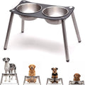 Adjustable Elevated Dog Bowl 56 fl oz Stainless Steel Bowls