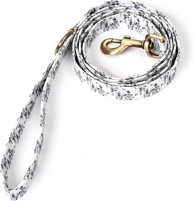Organic Cotton Dog Leash for Small,Medium and Large Breed,Brass Hardware Pet Leash for Walking,Running and Training 6FT