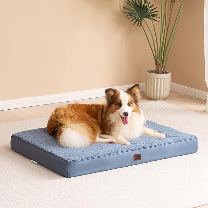 EHEYCIGA Orthopedic XL Dog Beds for Extra Large Dogs with Removable Washable Cover, Spa Blue, 44x32