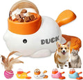 Duck Cat Treat Dispenser, Duck Dog Food Dispenser Toy, Interactive Duck-Shaped Puzzle Feeder for Dogs and Cats, Promotes IQ Training and Entertainment (White)