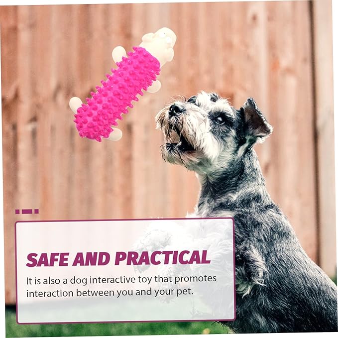 Yardwe Cartoon Design Dog Chew Toy Latex Puppy Teething Toy Squeaky Feature for Fun Pet Playtime
