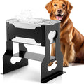 2 Gallons Elevated Large Dog Water Bowl, 14" Stainless Steel Raised Dog Bowl with Stand for Large Breed, Metal Elevated for Joint Pressure Relief, Indoor Easy to Clean Pet Food