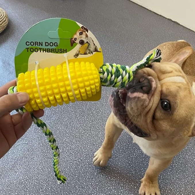 Dog Chew Toys for Aggressive Chewers, Indestructible Tough Durable Squeaky Interactive Dog Toys, Puppy Teeth Chew Corn Stick Toy for Small Meduium Large Breed