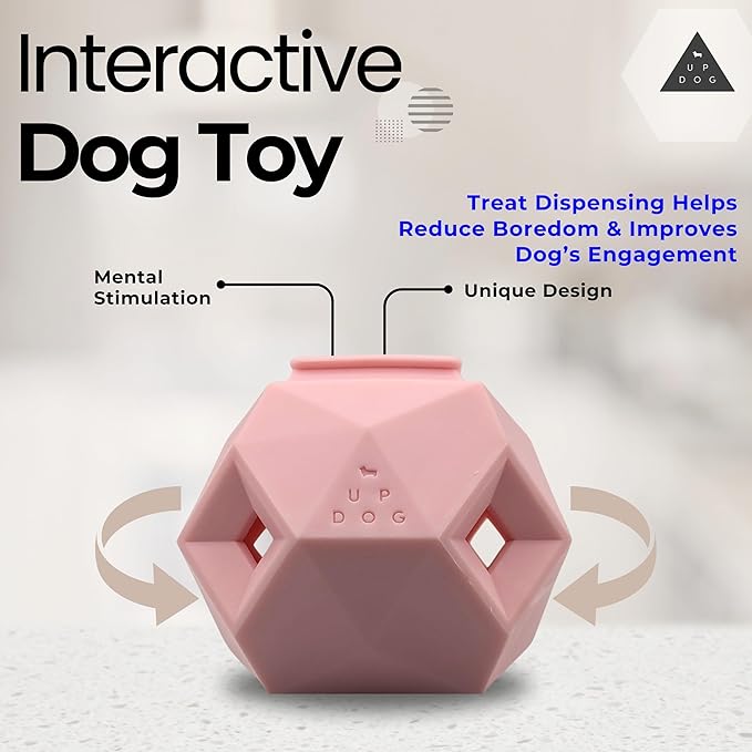 Treat Dispensing Balls for Medium Dogs and Cat Treat Dispenser Toy Interactive for Self-Play Improves Oral Hygiene, Mental Simulation, and Bordem Buster, Simple and Effective Food Toy (3.6 x 3.6 in)