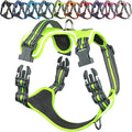 VIVAGLORY Dog Harness Easewalk No Pull Dog Harness with Handle Front Clip & Back Clip for Training Walking Lifting, No Pull Adjustable Easy On Padded Comfortable for Pet, S, Bright Yellow - Patterned