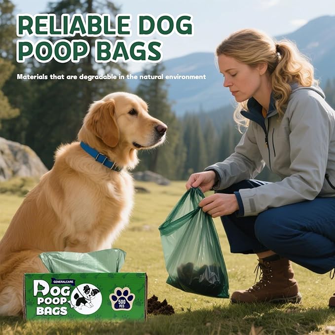 500 PCS Small Square Dog Waste Dag- Durable and Leakproof, Environmentally Friendly Dog Poop Bags 9x13 inches(unscented)
