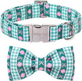 ARING PET St Patrick's Day Dog Collar, Cute Green Pet Shamrock Bowtie Collars with Metal Buckle for Puppy Small Medium Large Boy Girl Dogs-L