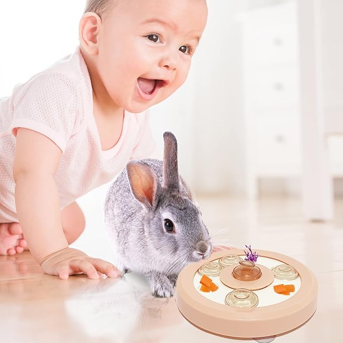 kathson Bunny Enrichment Toys Treat Dispenser Rats Foraging Toy Small Animal Interactive Puzzle ToysBoredom Breaker for Hamster Mouse Ferret Cat Dog