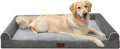 Orthopedic Dog Bed for Large Dogs - Egg Foam Sofa Bed with Waterproof Lining, Removable Washable Cover, Non-Skid Bottom - L 36x27x6.5Inch, Grey