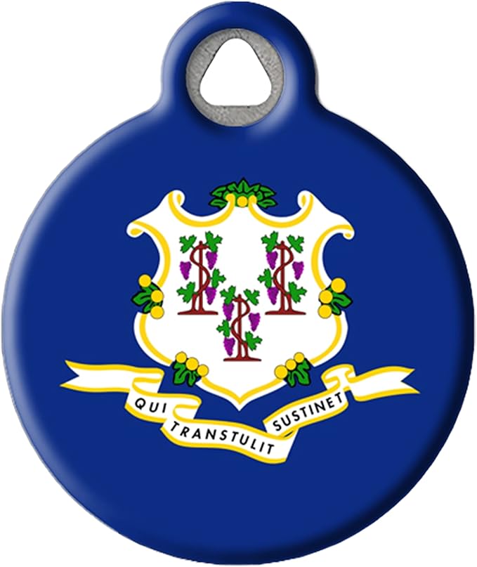 Connecticut State Emblem Pet ID Tag for Dogs and Cats - Dog Tag Art - SMALL SIZE