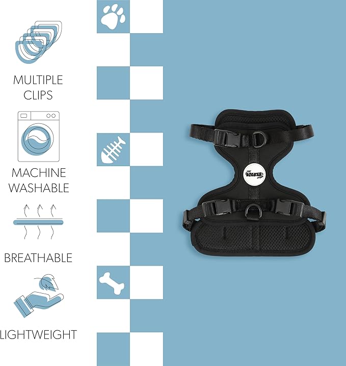 HNS1001I Arlo Small Adjustable Soft Padded No Pull Pet Harness with 3 Buckles and 3 Leash Clips, Bitters