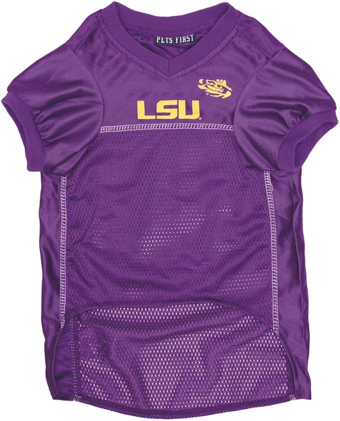 Pets First NCAA College LSU Tigers Mesh Jersey for DOGS & CATS, Medium. Licensed Dog Jersey with your Favorite Football/Basketball College Team