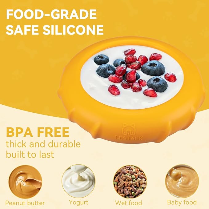 Dog Lick Bowl, Bestalk Wobbly Freeze Bowl Enrichment Feeder for Dogs, Anxiety Relief Lick Mat Puzzle Toy for Distraction, BPA Free Silicone, Dishwasher Safe(Orange,L)