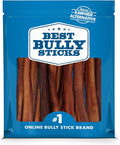 Best Bully Sticks Thick 12 Inch Bully Sticks for Dogs - 18 Count (Pack of 1) - Natural, Grass-Fed Beef, Single Ingredient, Grain and Rawhide Free - Large Breeds