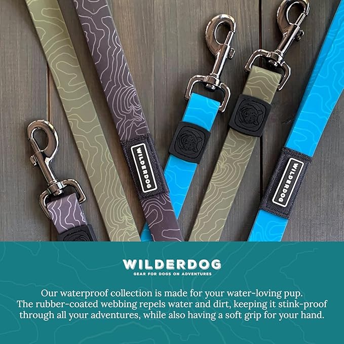 Wilderdog Waterproof Dog Leash - Repels Water & Dirt - Olive
