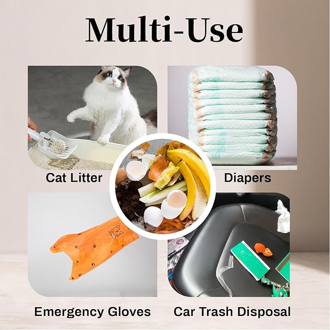870 Counts Dog Poop Bags Rolls with Dispenser & Leash Clip, Scented Poop Bags for Dogs Waste, Extra Thick & Leak Proof for Poop Doggie Puppy Pet Waste, 9" x 13", Orange
