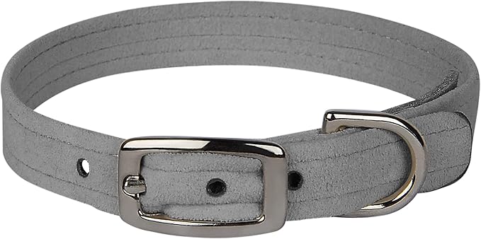 Susan Lanci Designs Ultrasuede Premium Dog Collar, Platinum, XX-Small