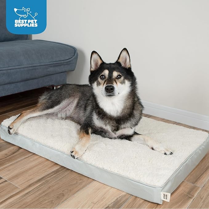 Best Pet Supplies Dog House Bed Crate Mat Tent Indoor Round Soft Plush for Small, Medium, and Large Breeds - Beige, 41 x 29 x 4