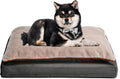 Amazon Basics Dog Bed with Cooling Gel Memory Foam, Pressure-Relief Support for Dogs up to 50lbs, Non-Slip Bottom, Machine Washable Cover, Large Sized (36" x 27"), Grey