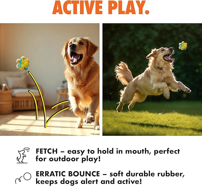 Max Fusion Made with Nike Grind, Arlee Pop It Dog Toy, Ball Toys for All Dogs, Durable & Natural Rubber Chew Toy for Play, Fetch & Chewing, Medium, Tie Dye, 1 Count