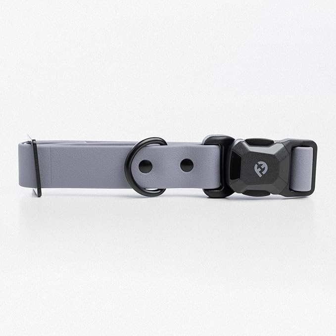 2026 New Edition, Fei & Eve PVC MagEase Dog Collar - Patented Magnetic Buckles | Fur-Safe | 450LB Escape-Proof | Adjustable Fit | Large (Twilight Gray)