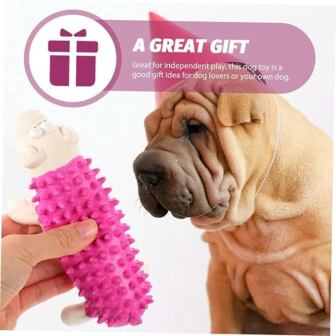Yardwe Cartoon Design Dog Chew Toy Latex Puppy Teething Toy Squeaky Feature for Fun Pet Playtime