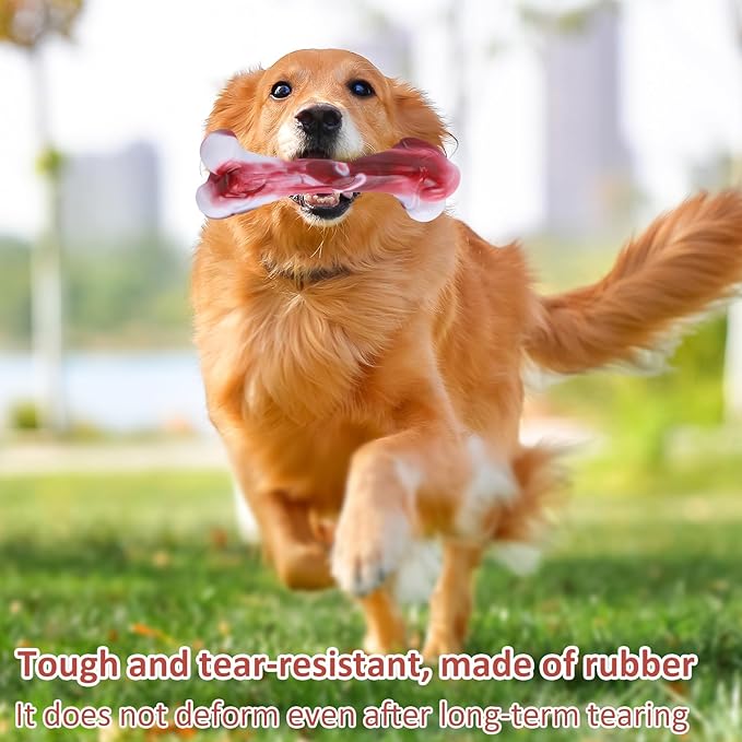 Interactive Wishbone Dog chew Toys for Aggressive chewers, Realistic Tough Dog Bones Products Gifts for Keep Them Busy (B)