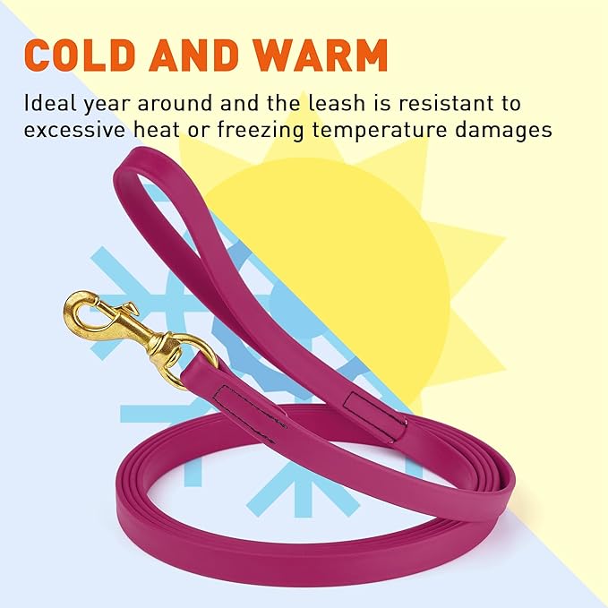 Viper Biothane K9 Working Dog Leash Waterproof Lead for Tracking Training Schutzhund Odor-Proof Long Line with Solid Brass Snap for Puppy Medium and Large Dogs, 33ft Magenta Pink