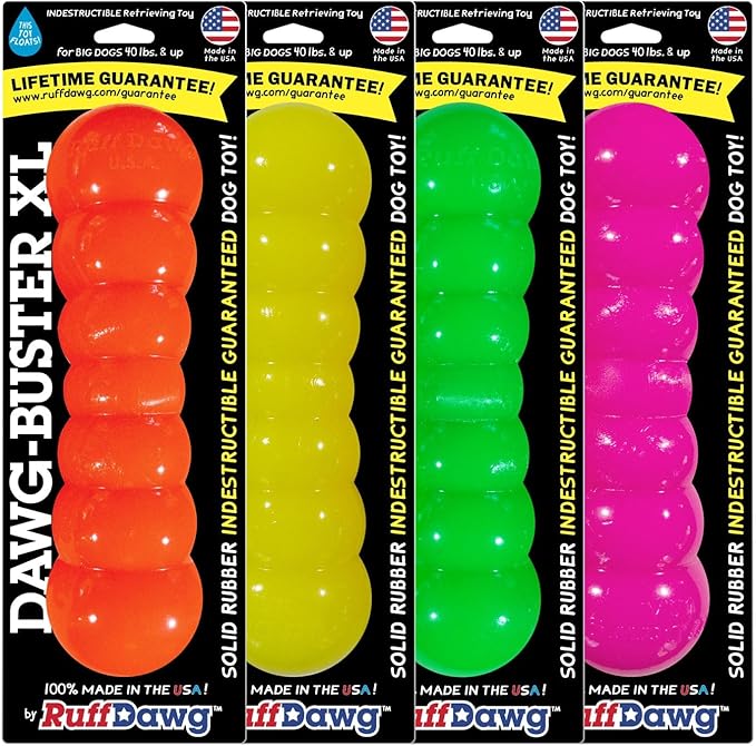 Ruff Dawg Dawg-Buster XL – Durable Dog Toy – Large, Tough Fetch Toy for Aggressive Chewers – High-Visibility Neon Colors – Floats, Bounces & Safe Play